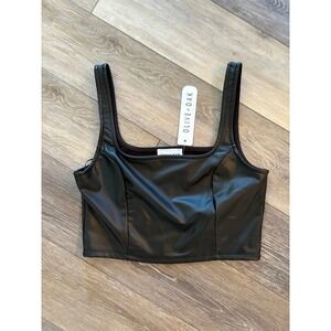 Olive‎ & Oak Faux Leather crop tank